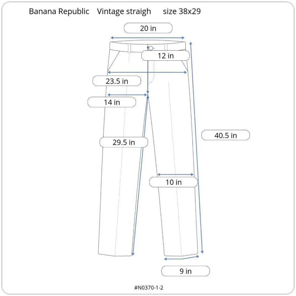 Banana Republic Vintage straight blue navy‎ cotton blend pants Men size 38x29